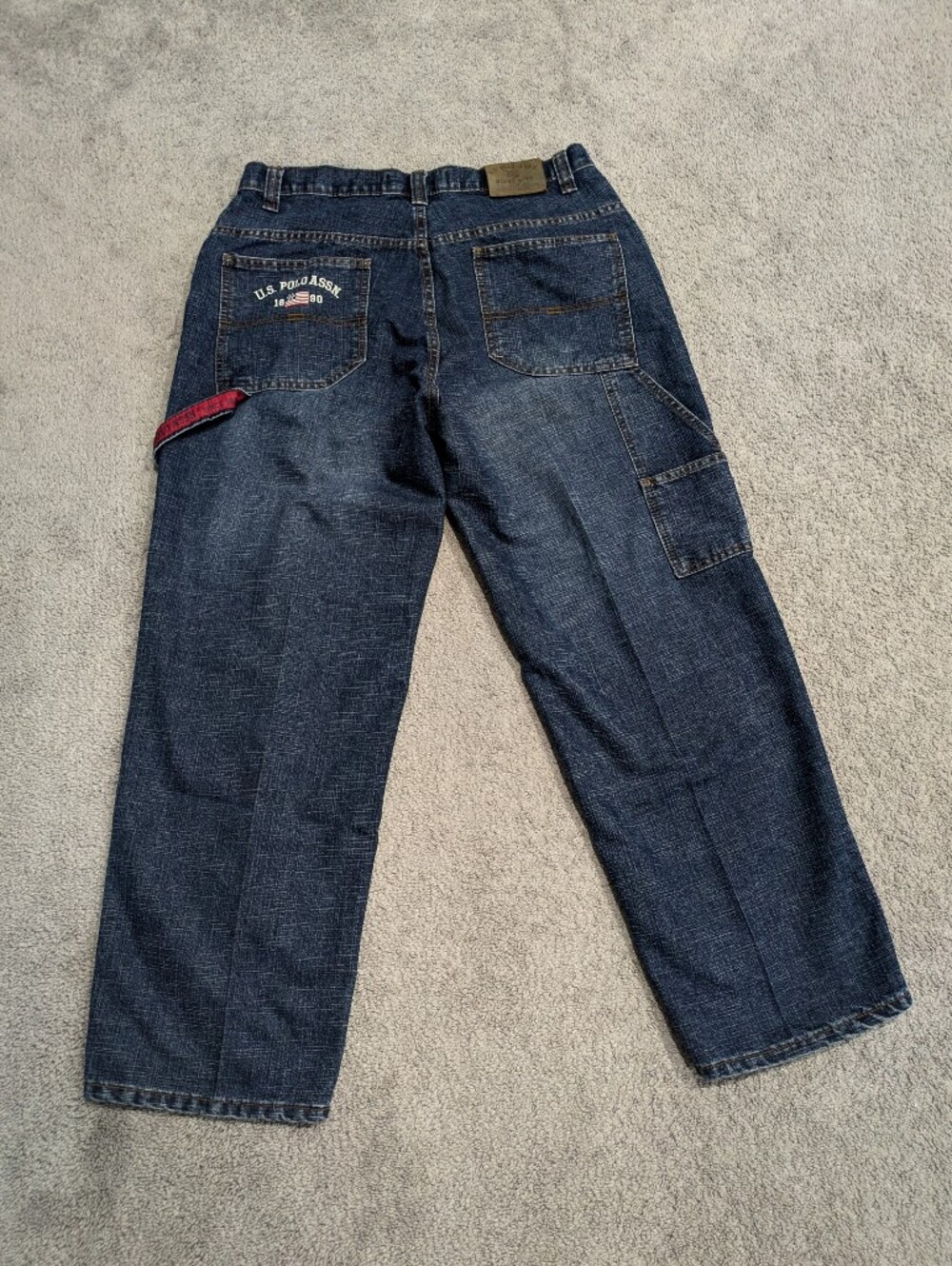 Vintage Y2k US Polo Assn Baggy Jeans Mens 34x30 Blue Carpenter Skater Grunge